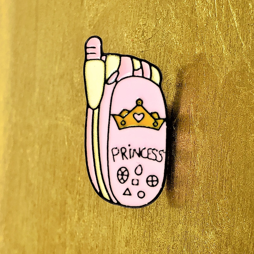 2 for $15! Princess Retro Flip Phone Enamel Pin